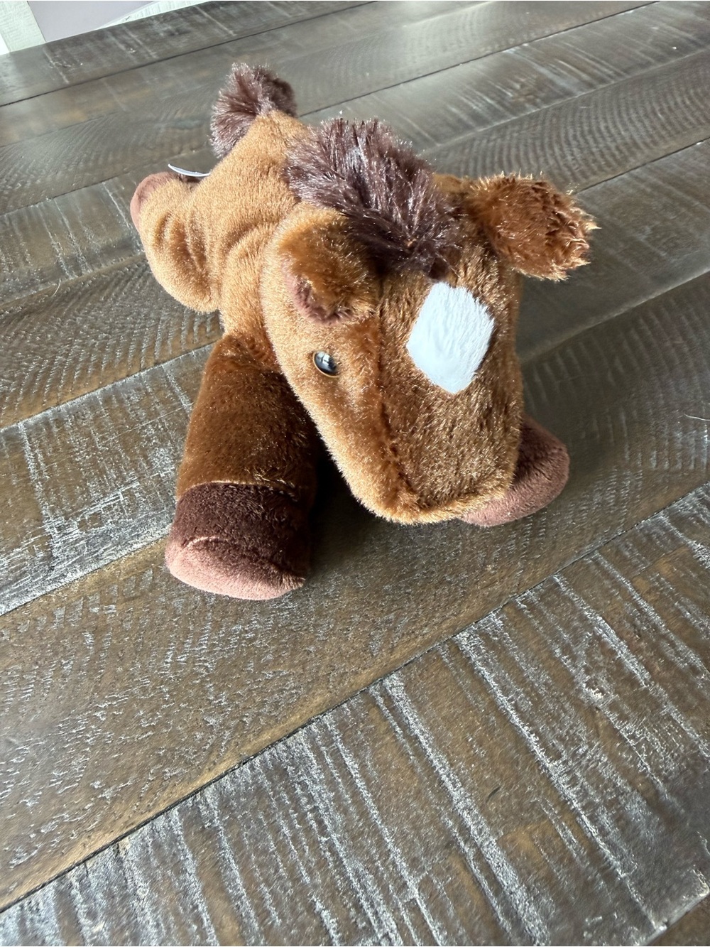 Aurora Brown Horse Stuffed Animal with White Forehead Patch approx 7”